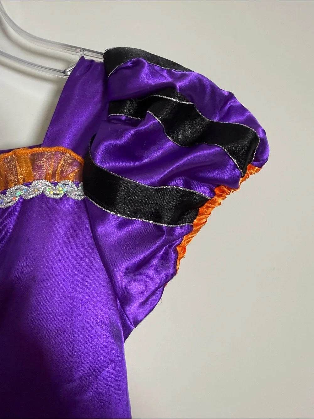 Disney Minnie Mouse Witch Girls Costume Dress Size 7/8 Purple Orange Black